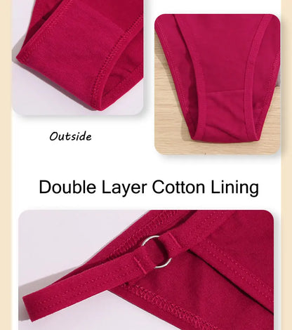 Cotton Bikini Panties - Women’s Low Waist Briefs | Comfortable Soft Cotton Lingerie Set - ZOOMNSTORE