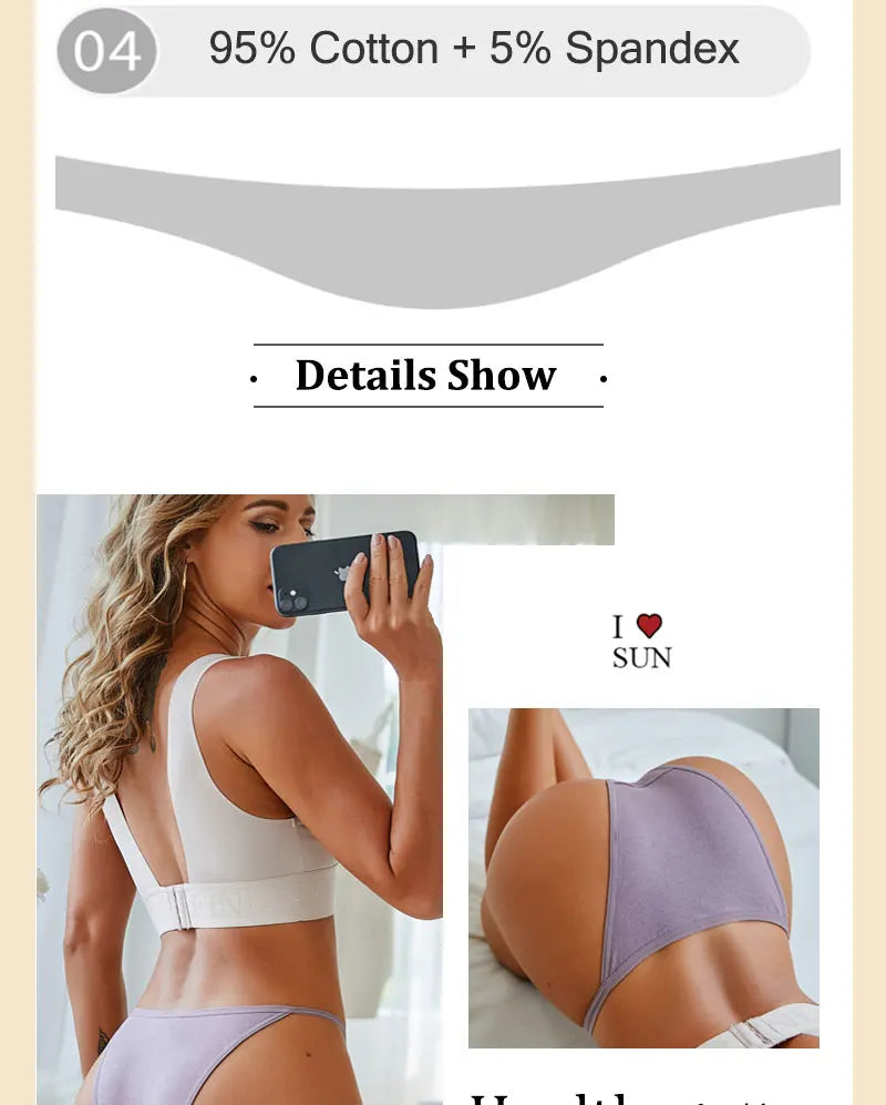 Cotton Bikini Panties - Women’s Low Waist Briefs | Comfortable Soft Cotton Lingerie Set - ZOOMNSTORE