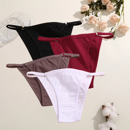 Cotton Bikini Panties - Women’s Low Waist Briefs | Comfortable Soft Cotton Lingerie Set - ZOOMNSTORE