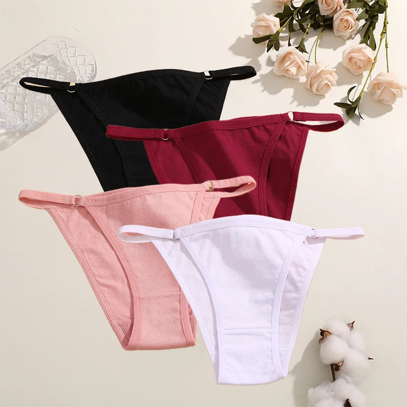 Cotton Bikini Panties - Women’s Low Waist Briefs | Comfortable Soft Cotton Lingerie Set - ZOOMNSTORE