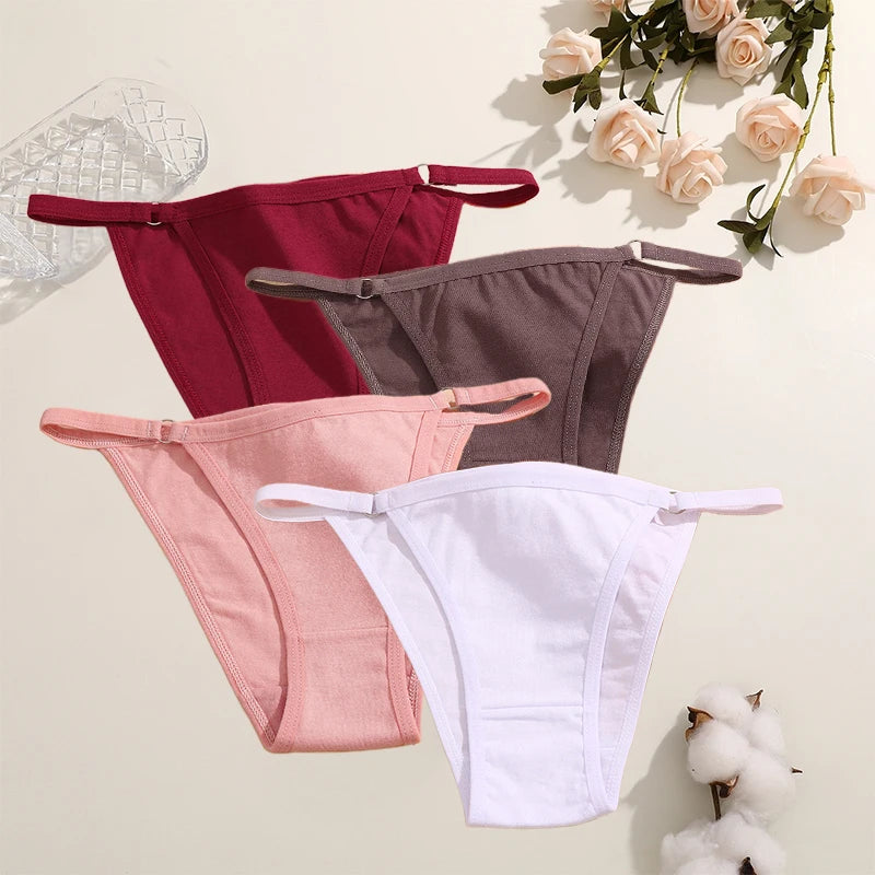 Cotton Bikini Panties - Women’s Low Waist Briefs | Comfortable Soft Cotton Lingerie Set - ZOOMNSTORE
