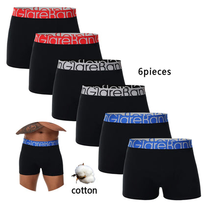 Cotton Boxer Briefs - 6pcs Pack Men's Breathable Underwear With Elastic Waistband - ZOOMNSTORE