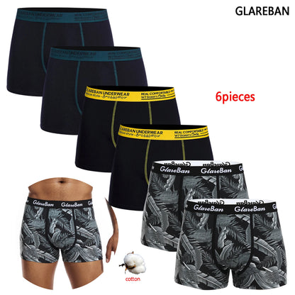 Cotton Boxer Briefs - 6pcs Pack Men's Breathable Underwear With Elastic Waistband - ZOOMNSTORE
