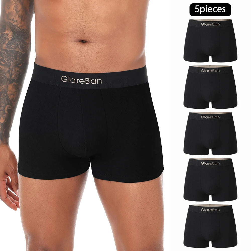 Cotton Boxer Shorts - Luxury Black Gold Men's Underwear, Soft Breathable Boxers - ZOOMNSTORE