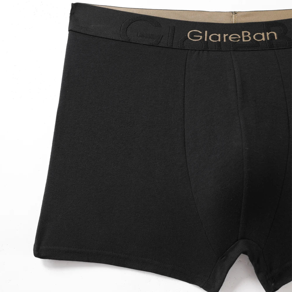 Cotton Boxer Shorts - Luxury Black Gold Men's Underwear, Soft Breathable Boxers - ZOOMNSTORE
