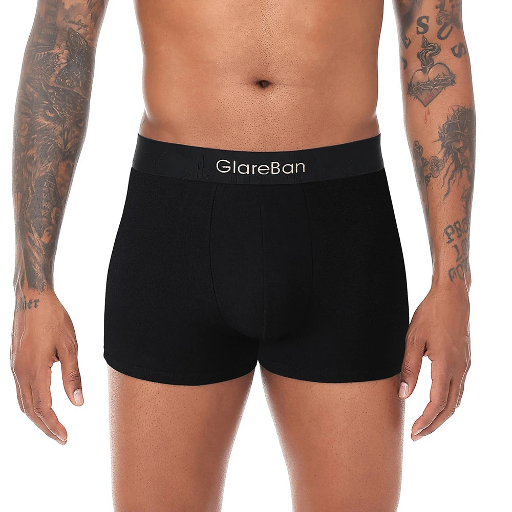 Cotton Boxer Shorts - Luxury Black Gold Men's Underwear, Soft Breathable Boxers - ZOOMNSTORE