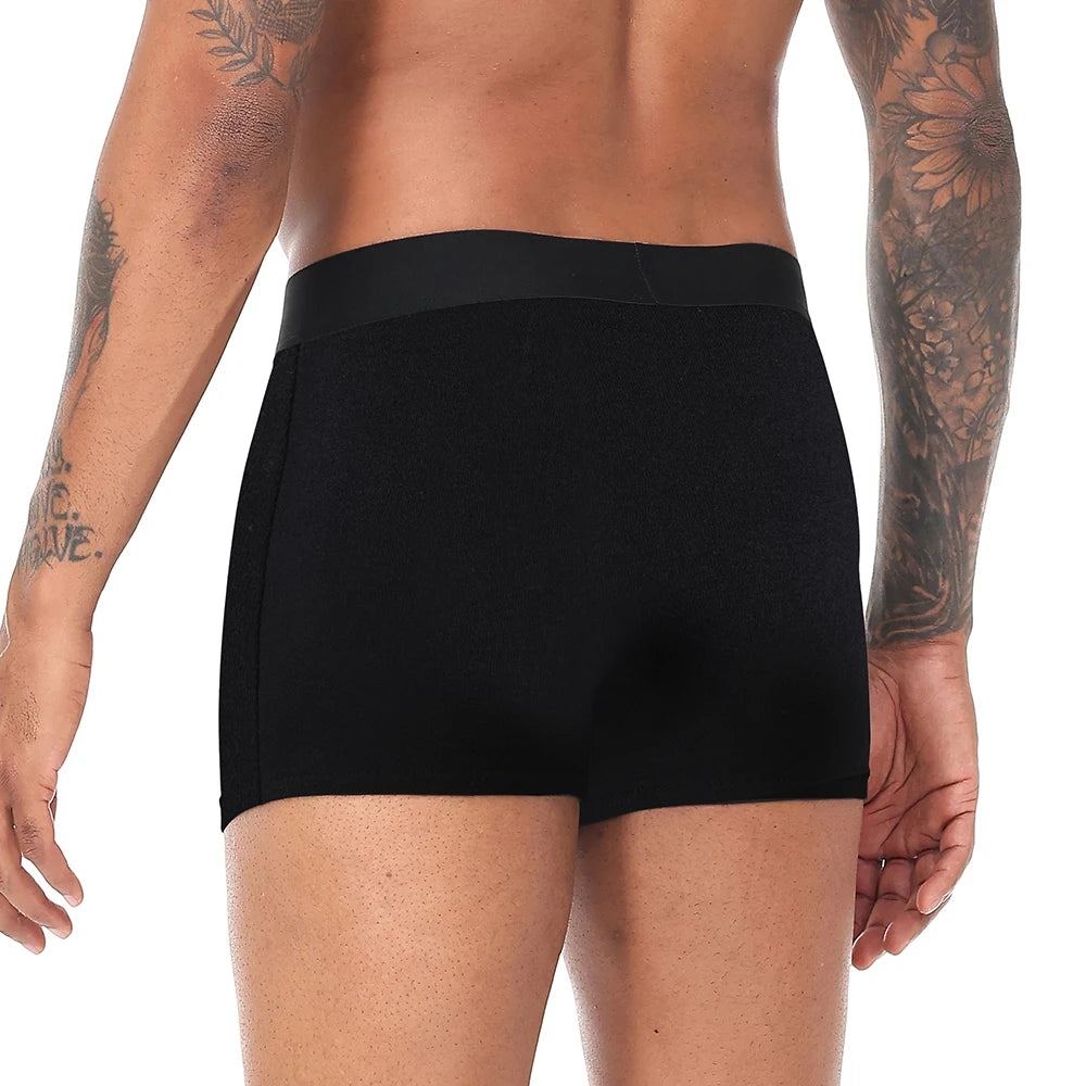 Cotton Boxer Shorts - Luxury Black Gold Men's Underwear, Soft Breathable Boxers - ZOOMNSTORE