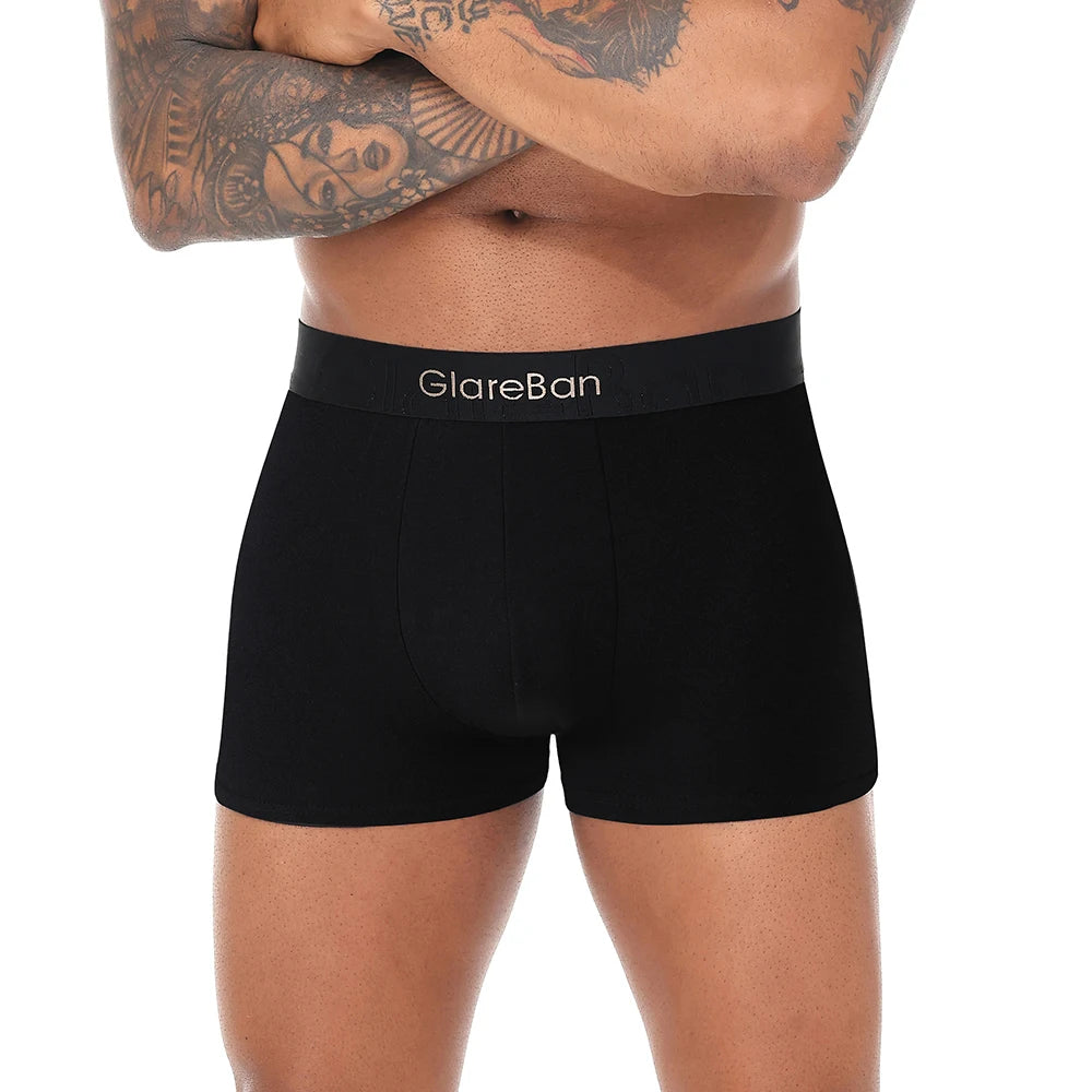 Cotton Boxer Shorts - Luxury Black Gold Men's Underwear, Soft Breathable Boxers - ZOOMNSTORE