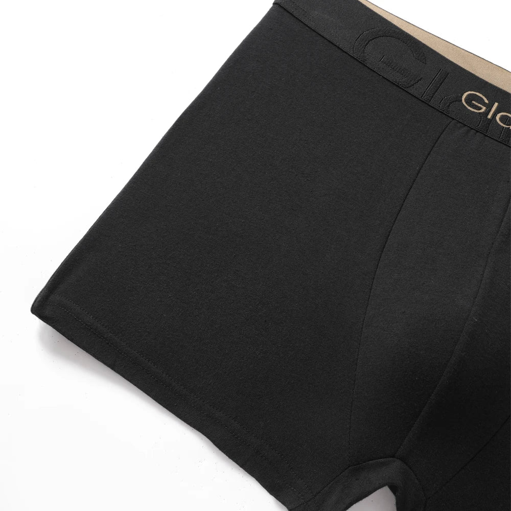 Cotton Boxer Shorts - Luxury Black Gold Men's Underwear, Soft Breathable Boxers - ZOOMNSTORE