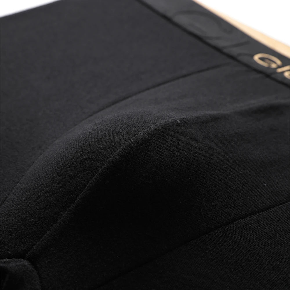 Cotton Boxer Shorts - Luxury Black Gold Men's Underwear, Soft Breathable Boxers - ZOOMNSTORE