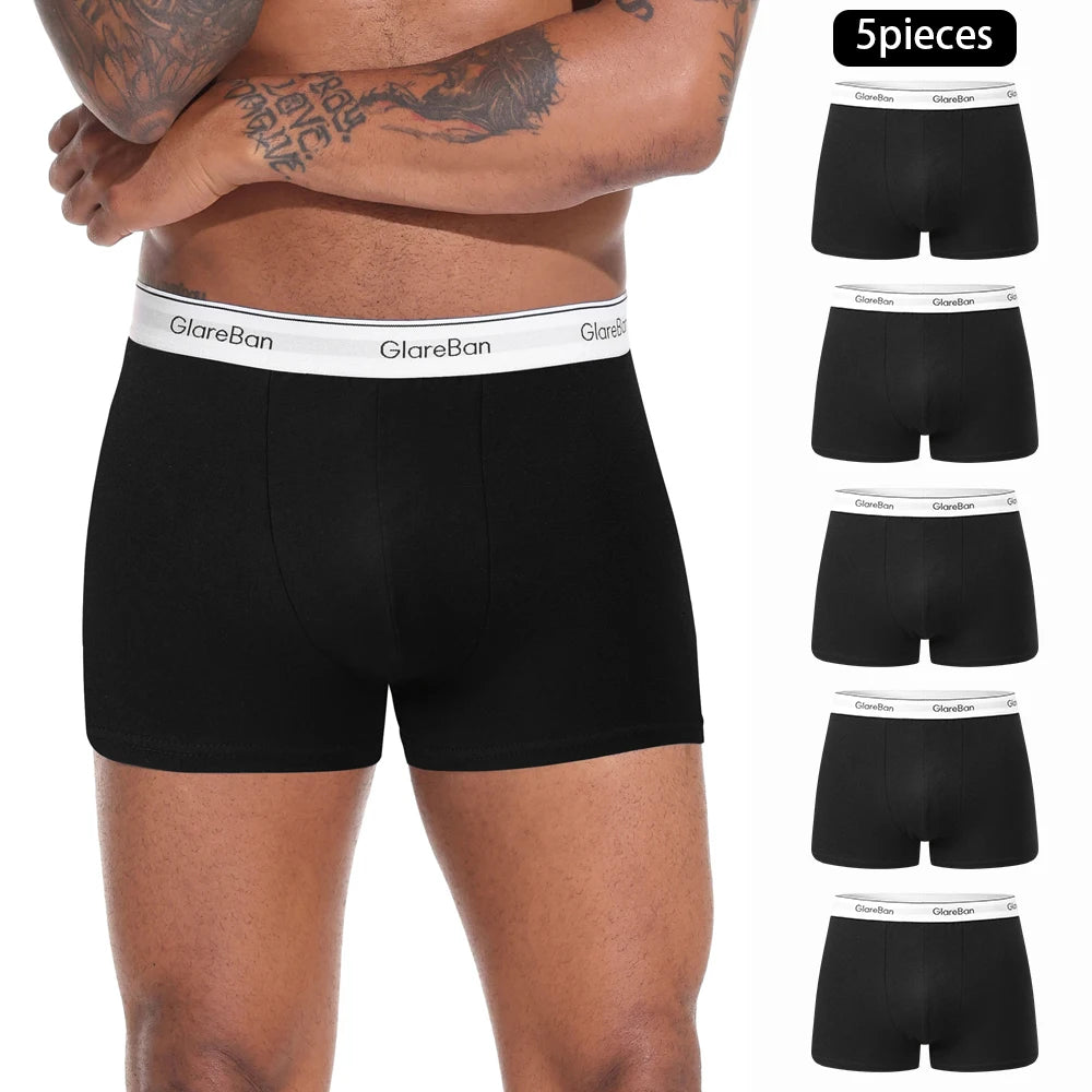 Cotton Boxer Shorts - Luxury Black Gold Men's Underwear, Soft Breathable Boxers - ZOOMNSTORE