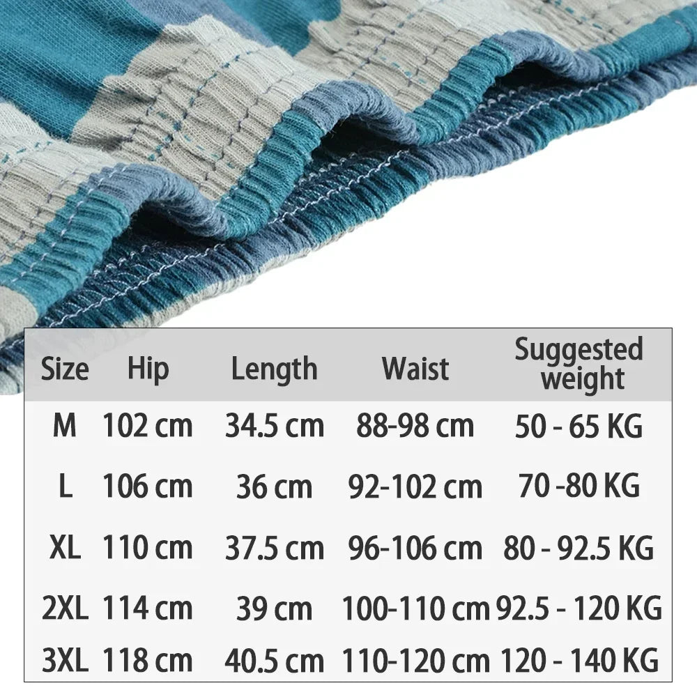Cotton Boxer Shorts - Men's High Waist Plaid Plus Size Comfortable Underwear - ZOOMNSTORE
