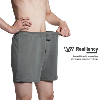 Cotton Boxer Shorts - Men's High Waist Plaid Plus Size Comfortable Underwear - ZOOMNSTORE