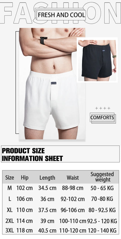 Cotton Boxer Shorts - Men's High Waist Plaid Plus Size Comfortable Underwear - ZOOMNSTORE