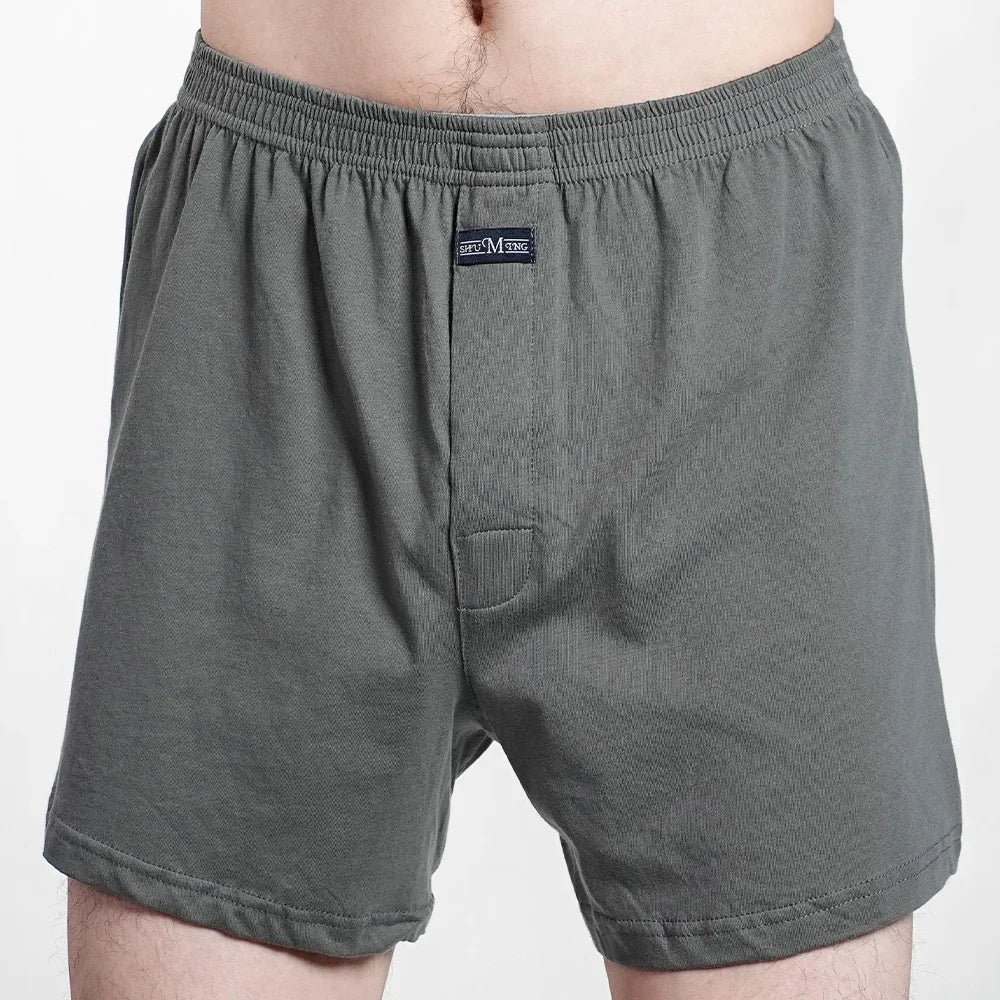 Cotton Boxer Shorts - Men's High Waist Plaid Plus Size Comfortable Underwear - ZOOMNSTORE