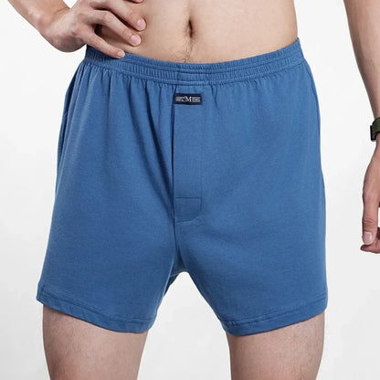 Cotton Boxer Shorts - Men's High Waist Plaid Plus Size Comfortable Underwear - ZOOMNSTORE
