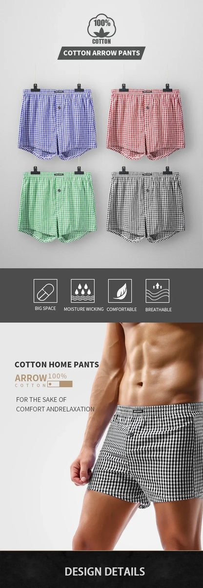 Cotton Boxer Shorts - Men's Loose Cotton Boxers Breathable Pajama Shorts - ZOOMNSTORE