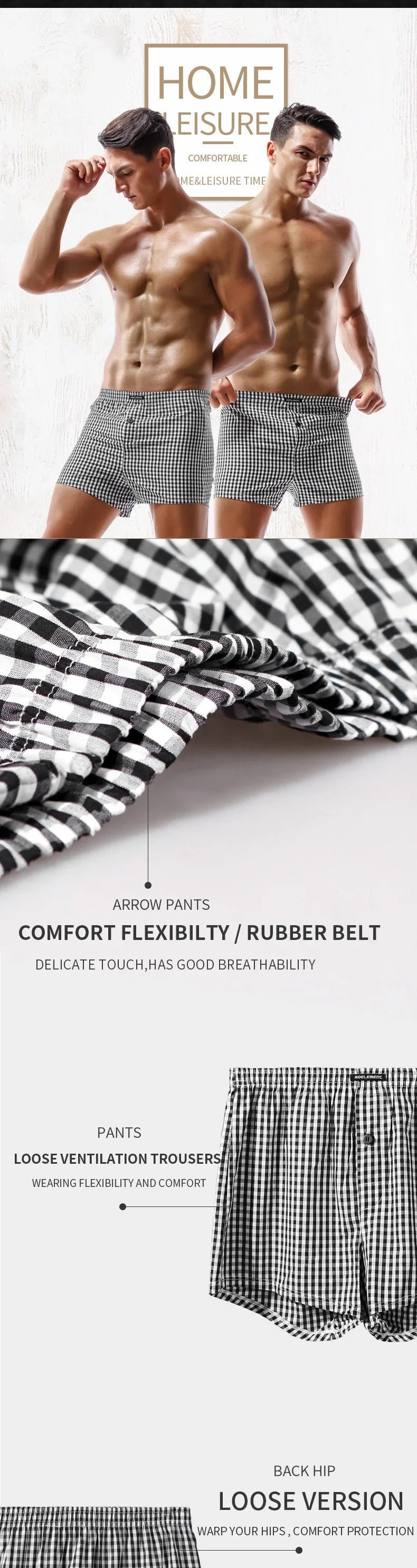 Cotton Boxer Shorts - Men's Loose Cotton Boxers Breathable Pajama Shorts - ZOOMNSTORE