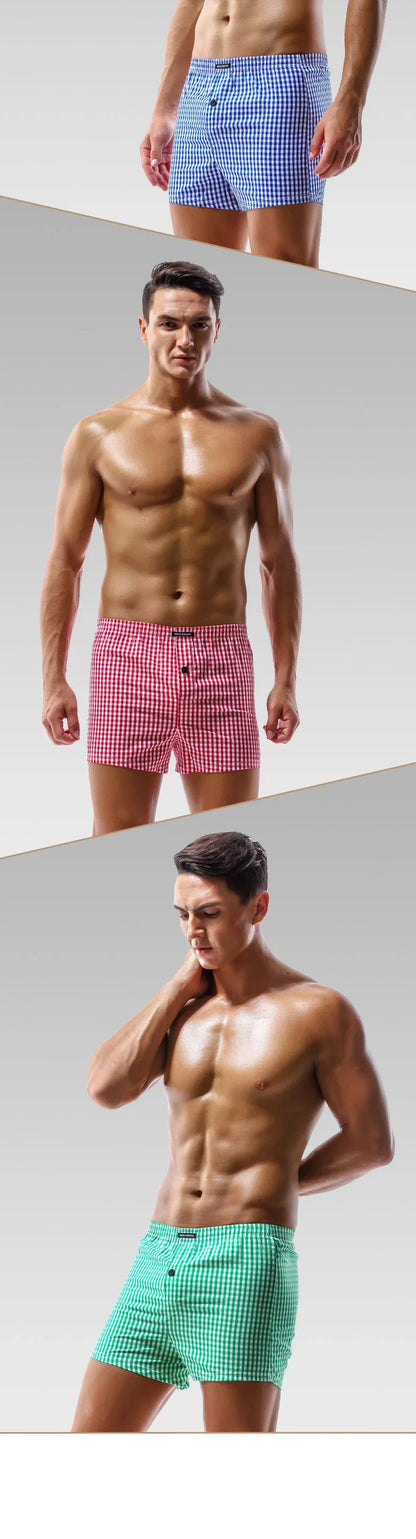 Cotton Boxer Shorts - Men's Loose Cotton Boxers Breathable Pajama Shorts - ZOOMNSTORE