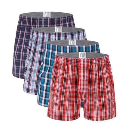 Cotton Boxer Shorts – Men's Plaid Boxers, Comfortable Breathable Underwear - ZOOMNSTORE