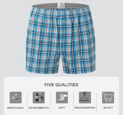 Cotton Boxer Shorts – Men's Plaid Boxers, Comfortable Breathable Underwear - ZOOMNSTORE