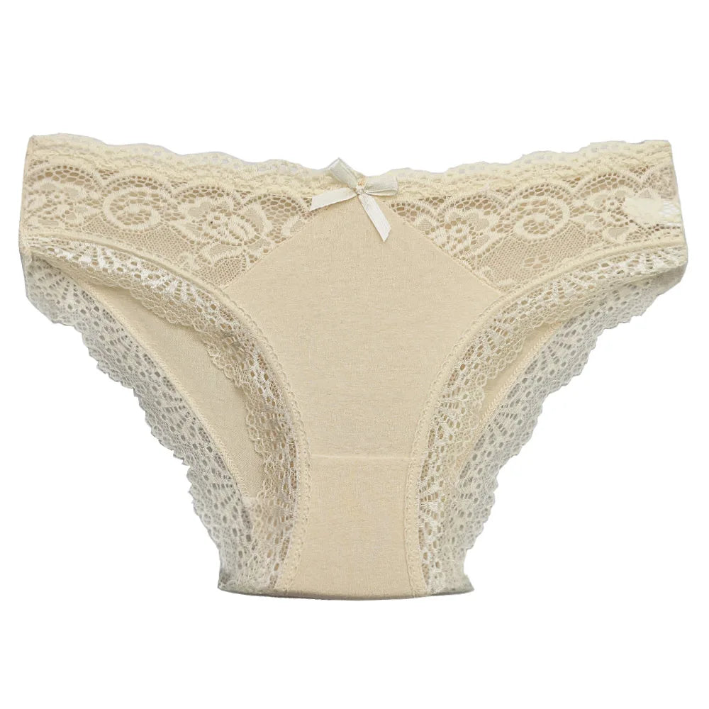 Lace Cotton Briefs Set - Seamless Womens Panties 5 PCS - ZOOMNSTORE