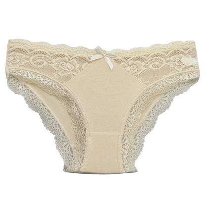 Lace Cotton Briefs Set - Seamless Womens Panties 5 PCS - ZOOMNSTORE