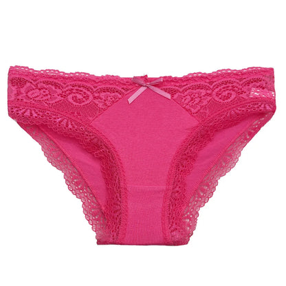 Lace Cotton Briefs Set - Seamless Womens Panties 5 PCS - ZOOMNSTORE