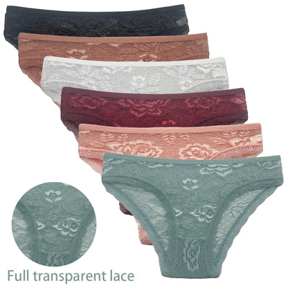 Lace Cotton Briefs Set - Seamless Womens Panties 5 PCS - ZOOMNSTORE