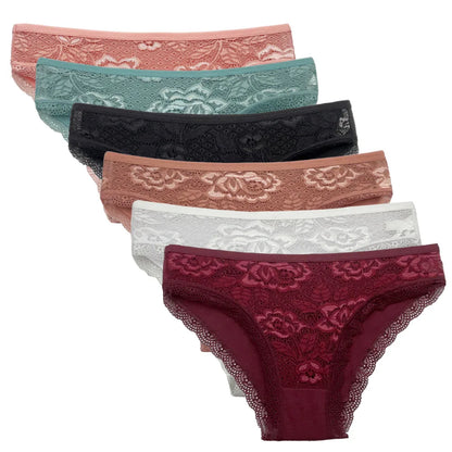 Lace Cotton Briefs Set - Seamless Womens Panties 5 PCS - ZOOMNSTORE