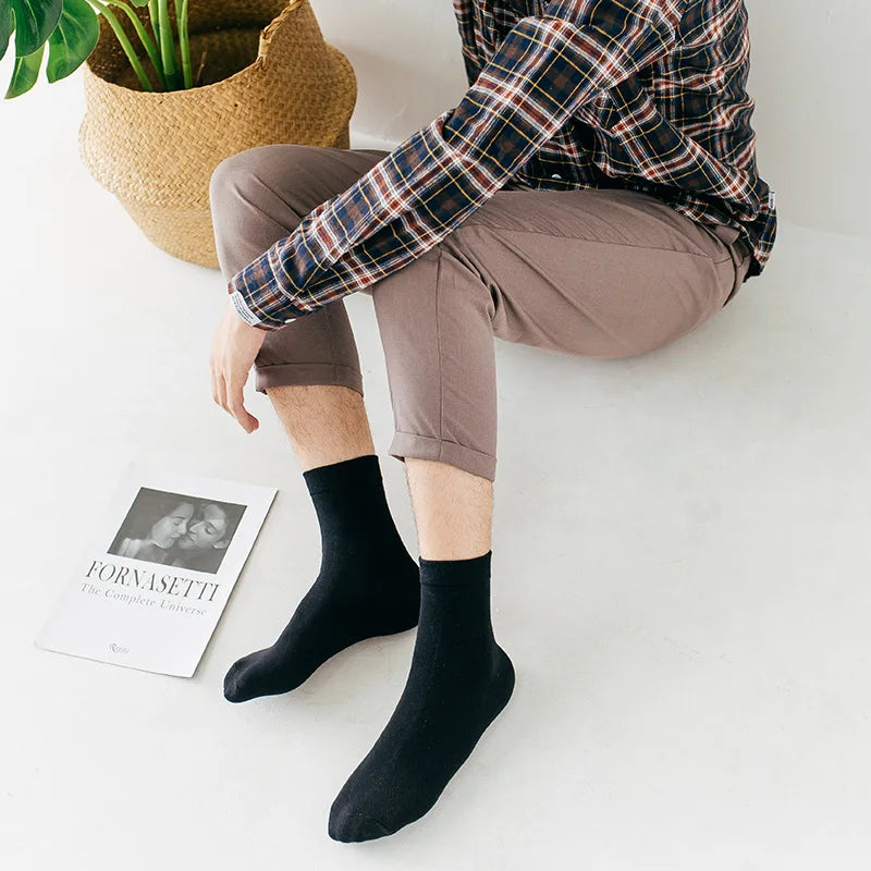 Cotton Crew Socks - Men's & Women's Soft Breathable Pure Color Socks, Large Size - ZOOMNSTORE
