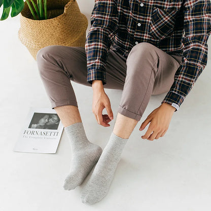 Cotton Crew Socks - Men's & Women's Soft Breathable Pure Color Socks, Large Size - ZOOMNSTORE