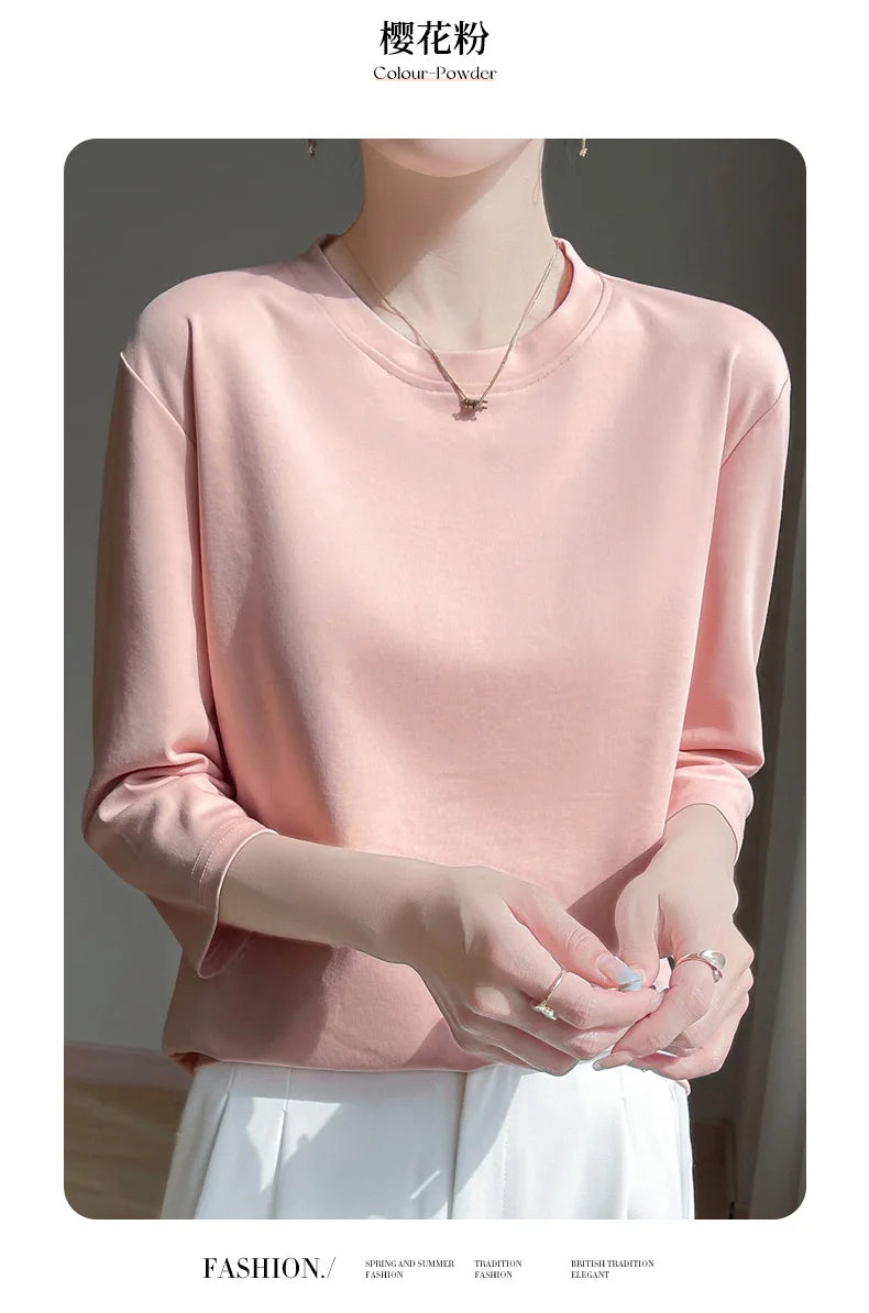 Cropped Mercerized Cotton T-Shirt - 100 Cotton Short Sleeve for Spring  Summer 2023 - ZOOMNSTORE
