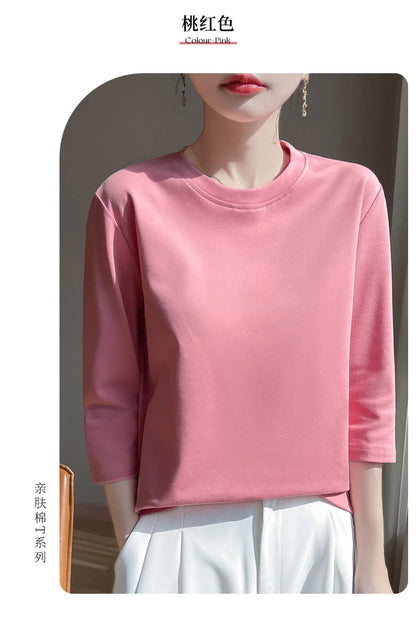 Cropped Mercerized Cotton T-Shirt - 100 Cotton Short Sleeve for Spring  Summer 2023 - ZOOMNSTORE