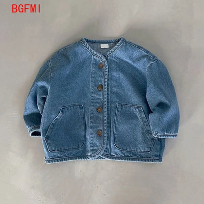 Cotton Denim Jacket for Baby  Toddler - Casual Jean Coat for Kids 2-7Y - ZOOMNSTORE
