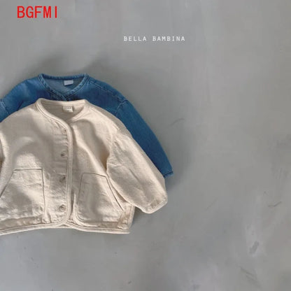 Cotton Denim Jacket for Baby  Toddler - Casual Jean Coat for Kids 2-7Y - ZOOMNSTORE