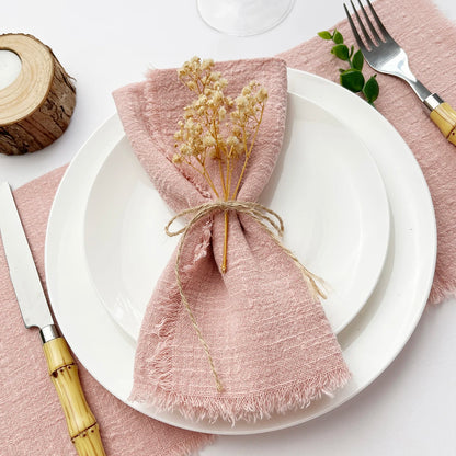 Pink Gauze Cotton Napkins - 10pcs Reusable Tea Towels for Weddings  Parties - ZOOMNSTORE