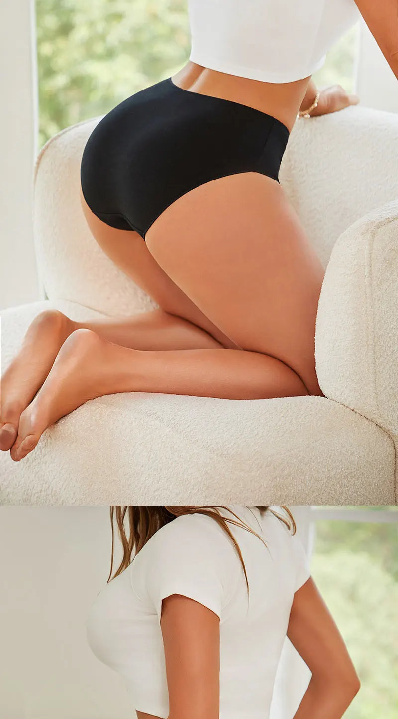 Cotton High Waist Panties – Seamless Women's Briefs | Breathable Underwear Comfort - ZOOMNSTORE