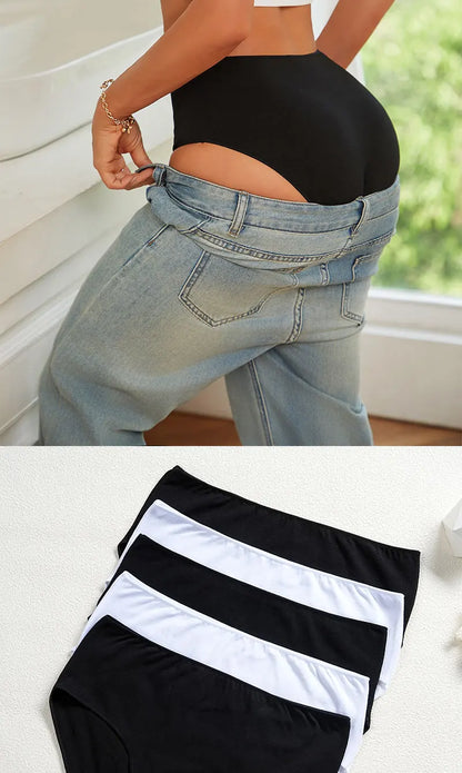 Cotton High Waist Panties – Seamless Women's Briefs | Breathable Underwear Comfort - ZOOMNSTORE
