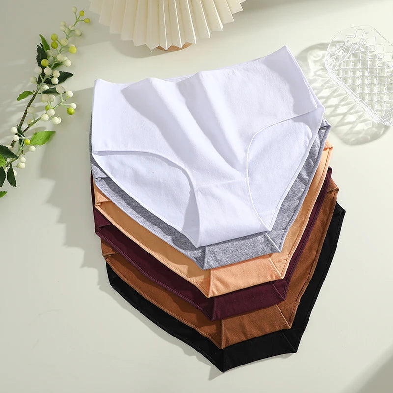 Cotton High Waist Panties - Women’s Seamless Breathable Briefs Set S-2XL - ZOOMNSTORE