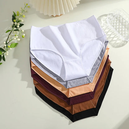 Cotton High Waist Panties - Women’s Seamless Breathable Briefs Set S-2XL - ZOOMNSTORE