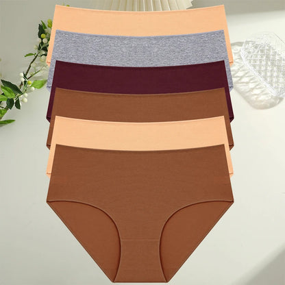 Cotton High Waist Panties - Women’s Seamless Breathable Briefs Set S-2XL - ZOOMNSTORE