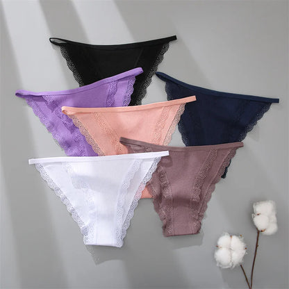 Cotton Lace Briefs Set - Womens Comfortable Underwear 3 Pcs S-XL - ZOOMNSTORE