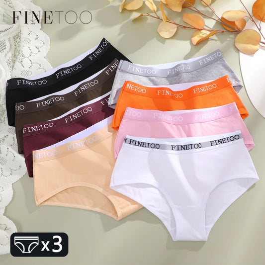 Cotton Letter Belt Womens Briefs - Sexy Low Waist Comfortable Panties 3 Pcs - ZOOMNSTORE