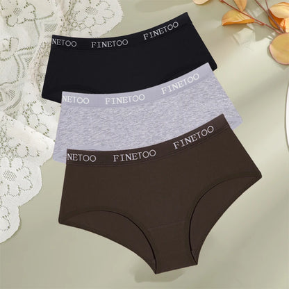 Cotton Letter Belt Womens Briefs - Sexy Low Waist Comfortable Panties 3 Pcs - ZOOMNSTORE