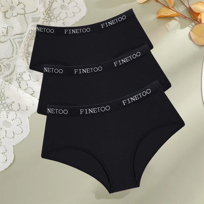 Cotton Letter Belt Womens Briefs - Sexy Low Waist Comfortable Panties 3 Pcs - ZOOMNSTORE