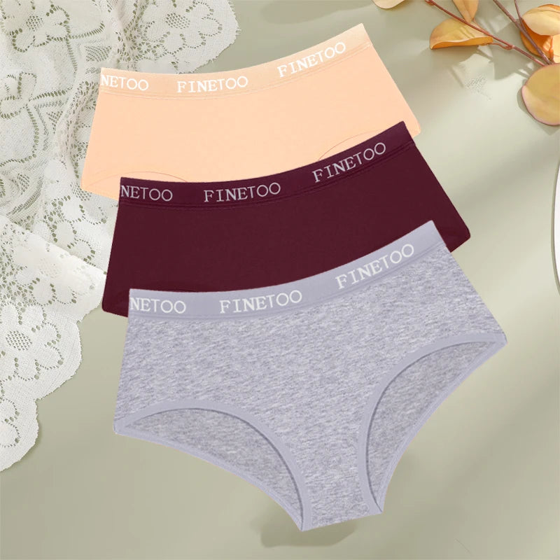 Cotton Letter Belt Womens Briefs - Sexy Low Waist Comfortable Panties 3 Pcs - ZOOMNSTORE