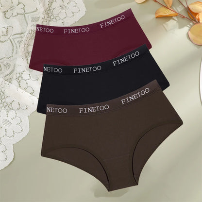 Cotton Letter Belt Womens Briefs - Sexy Low Waist Comfortable Panties 3 Pcs - ZOOMNSTORE