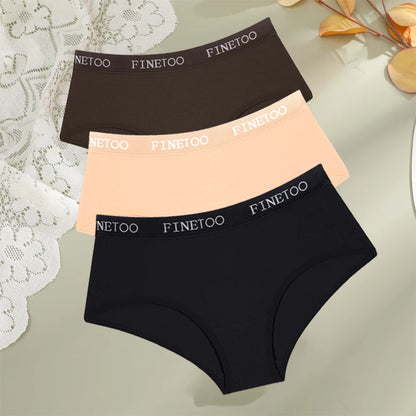 Cotton Letter Belt Womens Briefs - Sexy Low Waist Comfortable Panties 3 Pcs - ZOOMNSTORE