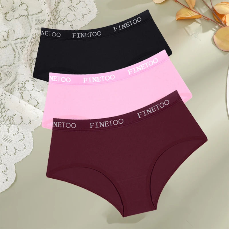 Cotton Letter Belt Womens Briefs - Sexy Low Waist Comfortable Panties 3 Pcs - ZOOMNSTORE